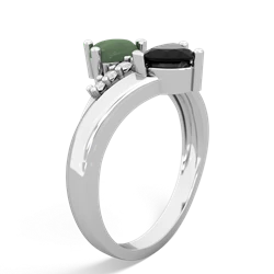 Jade Heart To Heart 14K White Gold ring R2064