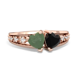 Jade Heart To Heart 14K Rose Gold ring R3342