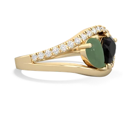 Jade Nestled Heart Keepsake 14K Yellow Gold ring R5650