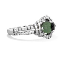 Jade Art-Deco Keepsake 14K White Gold ring R5630