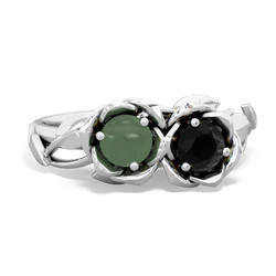 Jade Rose Garden 14K White Gold ring R5510