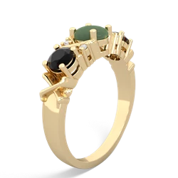 Jade Hugs And Kisses 14K Yellow Gold ring R5016