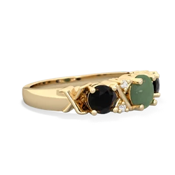 Jade Hugs And Kisses 14K Yellow Gold ring R5016