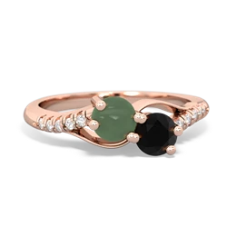 Jade Infinity Pave Two Stone 14K Rose Gold ring R5285