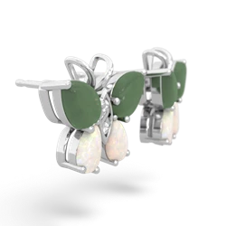 Jade Butterfly 14K White Gold earrings E2215