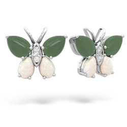 Jade Butterfly 14K White Gold earrings E2215