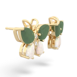 Jade Butterfly 14K Yellow Gold earrings E2215