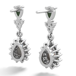 Jade Halo Pear Dangle 14K White Gold earrings E1882