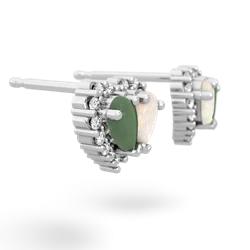 Jade Halo 14K White Gold earrings E7008