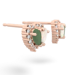 Jade Halo 14K Rose Gold earrings E7008