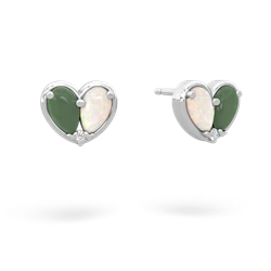 Jade 'Our Heart' 14K White Gold earrings E5072