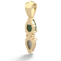 Jade Bowtie Drop 14K Yellow Gold pendant P0865