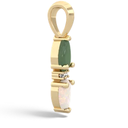 Jade Bowtie Drop 14K Yellow Gold pendant P0865