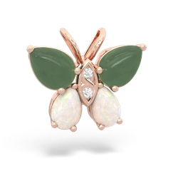 Jade Butterfly 14K Rose Gold pendant P2215