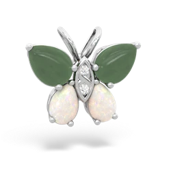 Jade Butterfly 14K White Gold pendant P2215