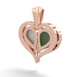 Jade Two Become One 14K Rose Gold pendant P5330