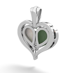Jade Two Become One 14K White Gold pendant P5330
