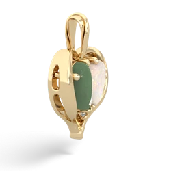 Jade Two Become One 14K Yellow Gold pendant P5330