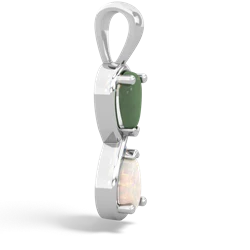 Jade Infinity 14K White Gold pendant P5050