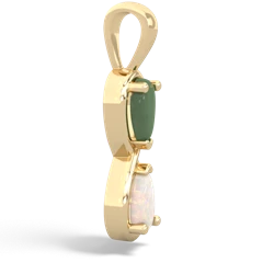 Jade Infinity 14K Yellow Gold pendant P5050