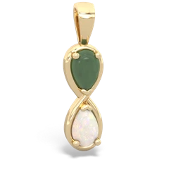 Jade Infinity 14K Yellow Gold pendant P5050