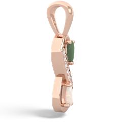 Jade Diamond Infinity 14K Rose Gold pendant P5390