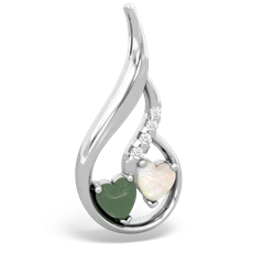 Jade Keepsake Curves 14K White Gold pendant P5450