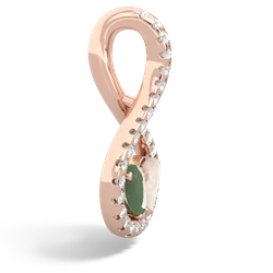 Jade Pave Twist 'One Heart' 14K Rose Gold pendant P5360