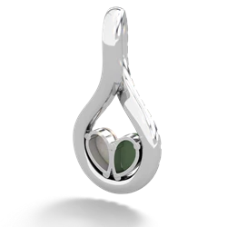 Jade Pave Twist 'One Heart' 14K White Gold pendant P5360