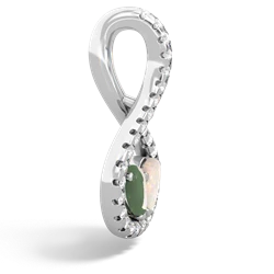 Jade Pave Twist 'One Heart' 14K White Gold pendant P5360