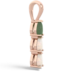 Jade Dew Drops 14K Rose Gold pendant P2251