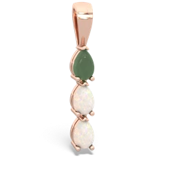 Jade Dew Drops 14K Rose Gold pendant P2251