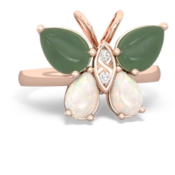 Jade Butterfly 14K Rose Gold ring R2215