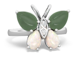 Jade Butterfly 14K White Gold ring R2215