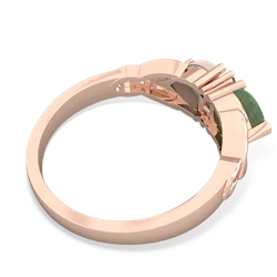 Jade Celtic Knot Double Heart 14K Rose Gold ring R5040