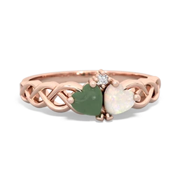 Jade Heart To Heart Braid 14K Rose Gold ring R5870