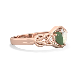 Jade Celtic Love Knot 14K Rose Gold ring R5420