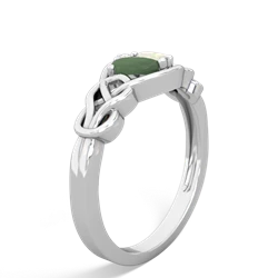 Jade Celtic Love Knot 14K White Gold ring R5420