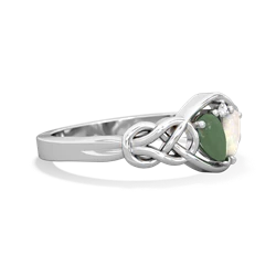 Jade Celtic Love Knot 14K White Gold ring R5420