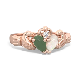 Jade 'Our Heart' Claddagh 14K Rose Gold ring R2388