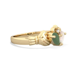 Jade 'Our Heart' Claddagh 14K Yellow Gold ring R2388