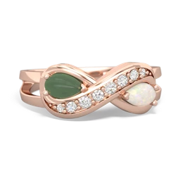 Jade Diamond Infinity 14K Rose Gold ring R5390