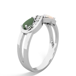 Jade Diamond Infinity 14K White Gold ring R5390