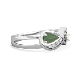 Jade Diamond Infinity 14K White Gold ring R5390