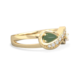 Jade Diamond Infinity 14K Yellow Gold ring R5390