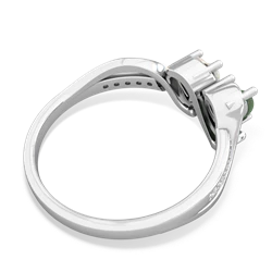 Jade Side By Side 14K White Gold ring R3090