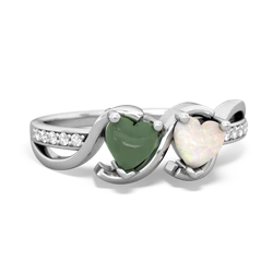 Jade Side By Side 14K White Gold ring R3090