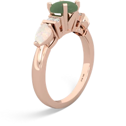 Jade 6Mm Round Eternal Embrace Engagement 14K Rose Gold ring R2005