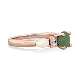 Jade 6Mm Round Eternal Embrace Engagement 14K Rose Gold ring R2005