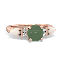 Jade 6Mm Round Eternal Embrace Engagement 14K Rose Gold ring R2005